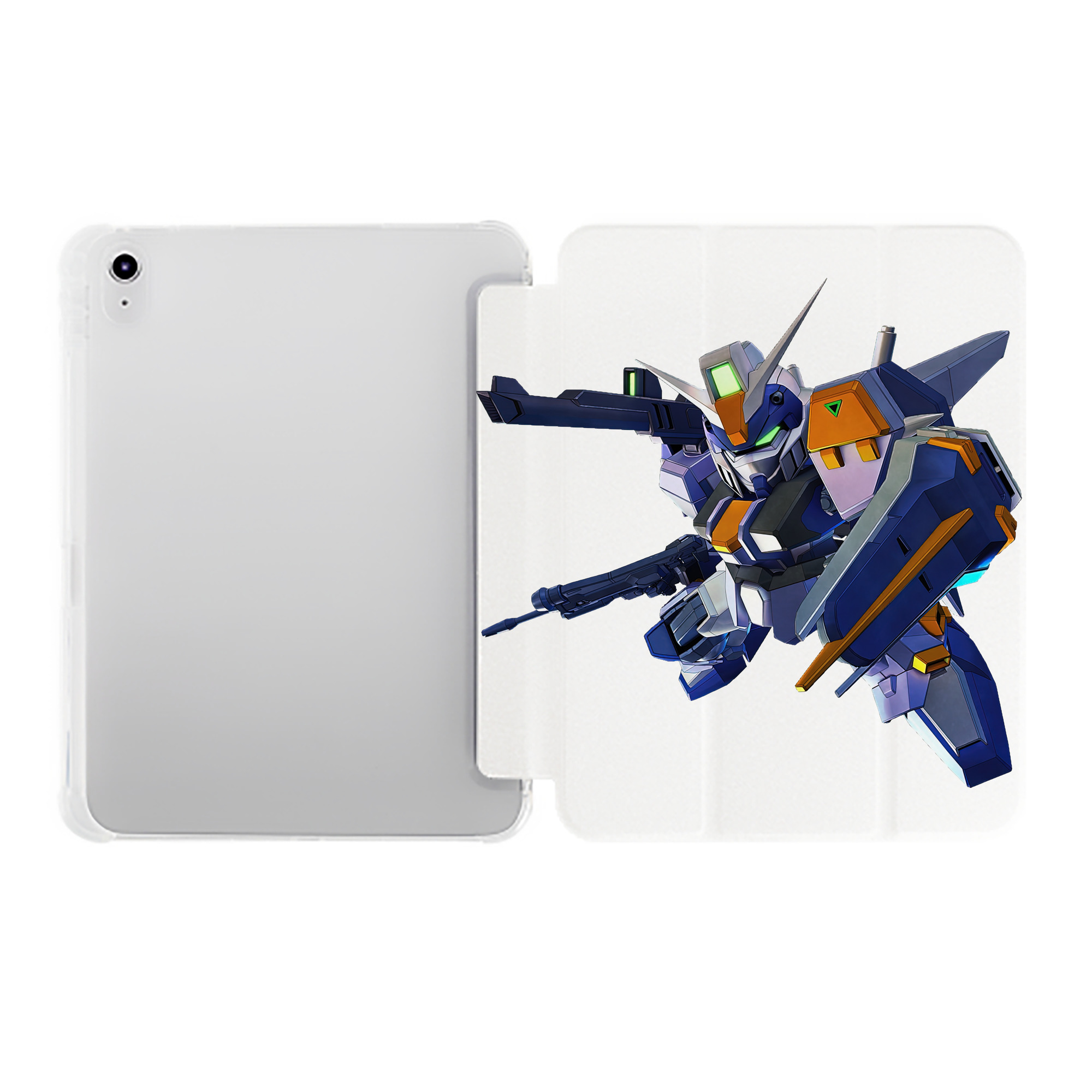 （画像用） 機動戦士ガンダム Mobile Suit Gundam IPad ケース ペン収納付き 三つ折りスタンド PUレザー×シリコン 対応機種9.5/10.5/10.9インチ